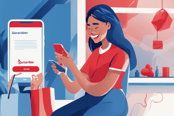 Freudiger Kunde erhält Benachrichtigung auf Smartphone über Auszahlung des genehmigten Santander Kredits - Santander Kredit genehmigt wann Auszahlung