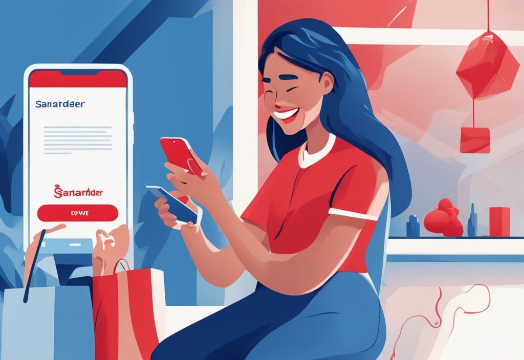 Freudiger Kunde erhält Benachrichtigung auf Smartphone über Auszahlung des genehmigten Santander Kredits - Santander Kredit genehmigt wann Auszahlung