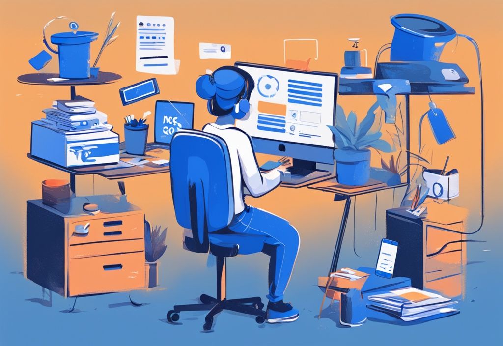 Moderne digitale Illustration in Blau, die zeigt, wie komme ich schnell an Geld ohne Kredit durch Freelance-Arbeit, Verkauf ungenutzter Gegenstände und Teilnahme an bezahlten Umfragen.