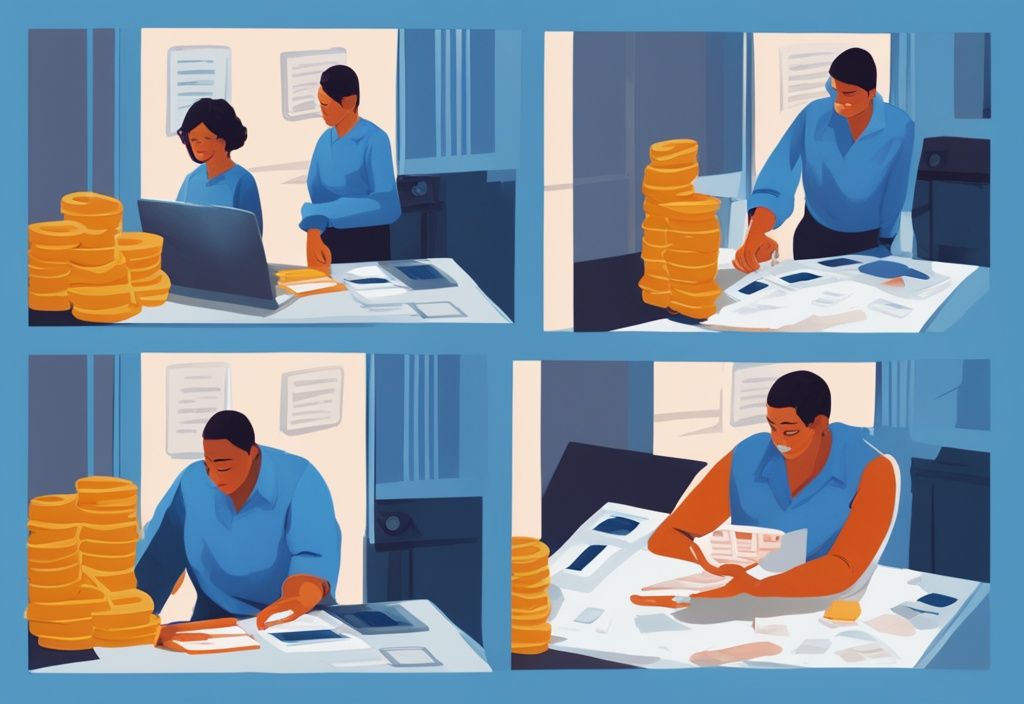 Moderne digitale Illustration in Blau, die zeigt, wie ein Kredit vorzeitig abgelöst wird, wobei der Zinsbetrag bei jeder vorzeitigen Zahlung sichtbar abnimmt - Kredit vorzeitig ablösen was ist mit den Zinsen.
