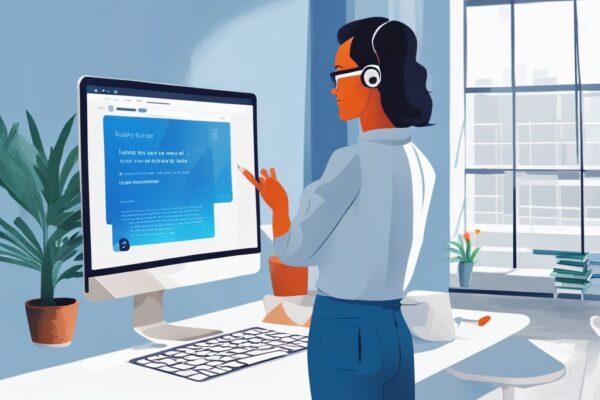 Verivox Kredit Erfahrungen – Meinungen & Bewertungen unabhĂ€ngig geprĂŒft! Moderne digitale Illustration eines offenen Laptops mit positiver Verivox Kredit Erfahrungen Bewertung, 5-Sterne-Bewertung und zufriedener Kundenmeinung, Hauptfarbe Blau.
