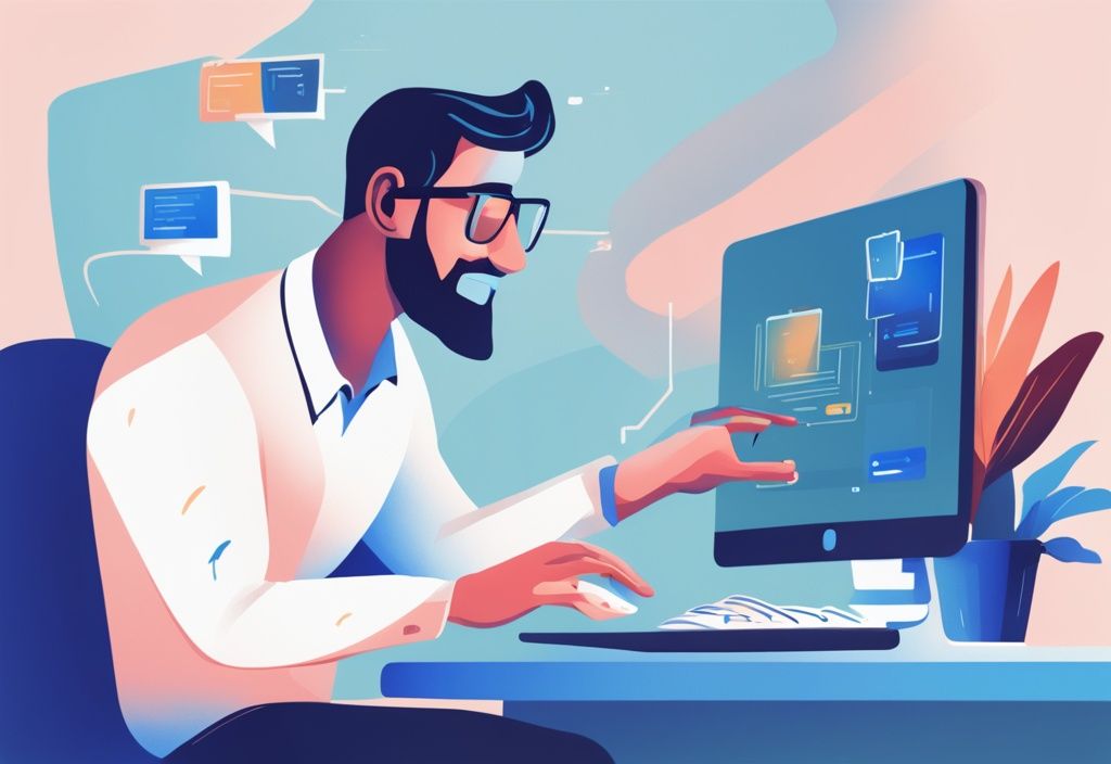 Digitale Illustration einer Online-Konsultation auf einem Laptop mit möglichen Kreditbeträgen für ein Nettoeinkommen von 6000 $ in Blau.